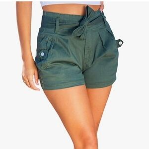 YMI Girls' Junior Belted Green Cargo Shorts Size 3/26